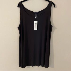 Eileen Fisher silk knit georgette tank top. A line shape. Size XL